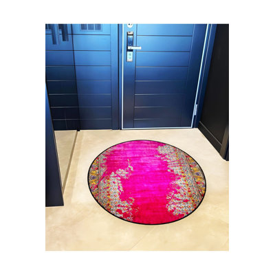 Tapis rond lavable à la machine