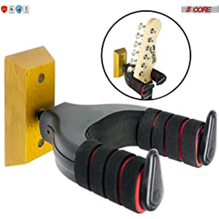 5 CORE Universal Guitar Hangers Wall Mount Adjustable Hook Holder  Instrument