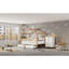 Cadre de lit blanc original en bois pour lit double en bois avec deux tiroirs et une bibliothèque pour la chambre d'amis