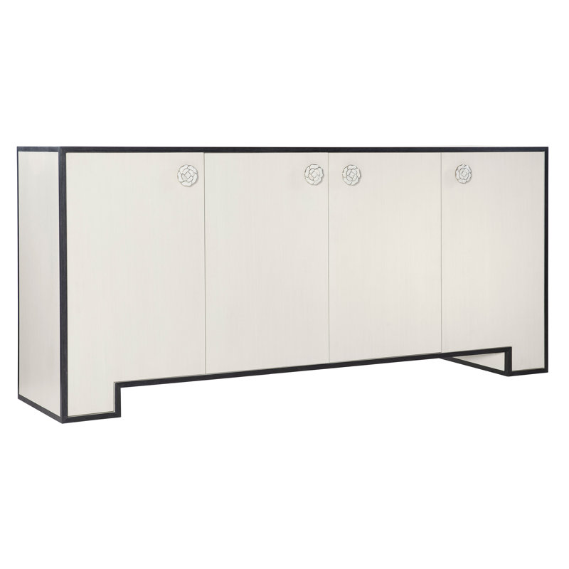 Eggshell and Onyx Two-Tone Sideboard with Nickel Hardware