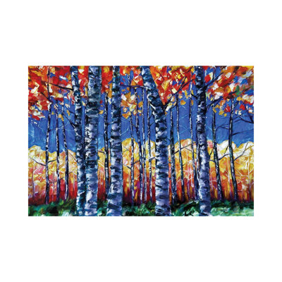 Peinture de tronc d'automne Aspen Trees - OLE219