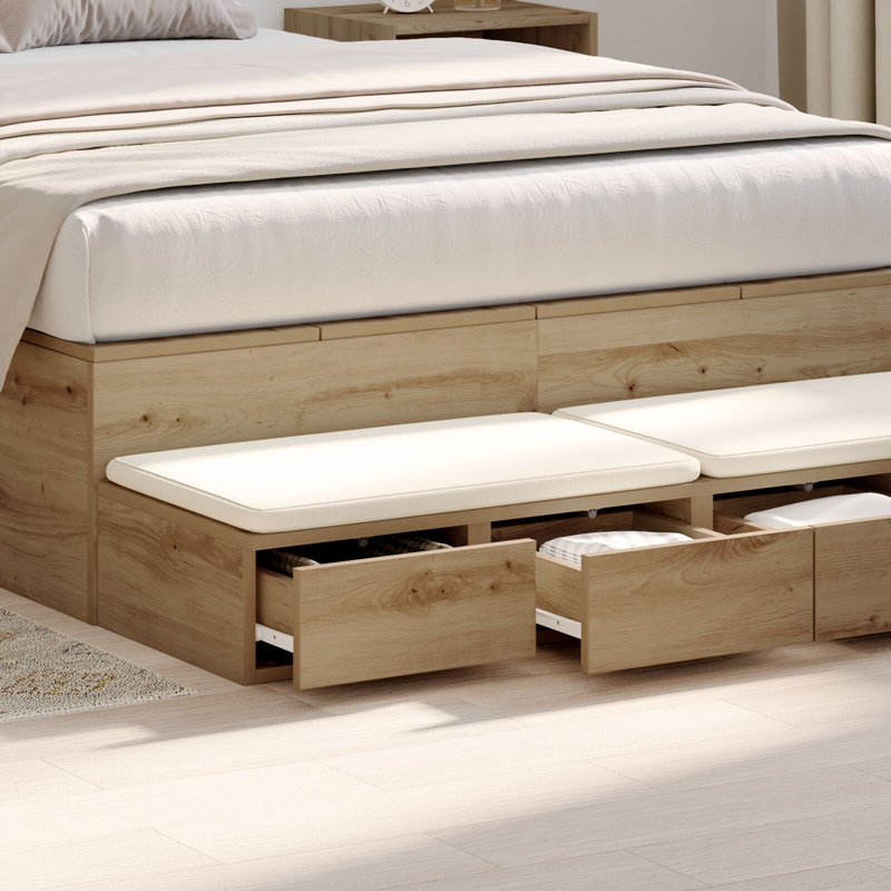 Underbed Storage Drawers, 16.5 H x 120 L x 36.5 W cm, Artisan Oak