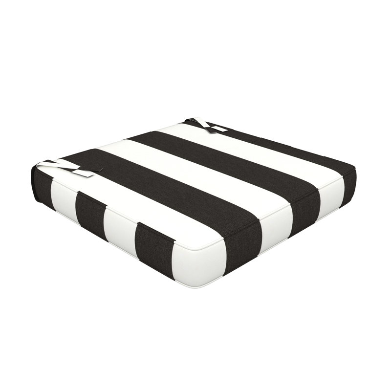 Sunbrella Indoor/Outdoor Dining Chair Cushion, 18" W x 18" D, Sunbrella® Cabana Classic Black