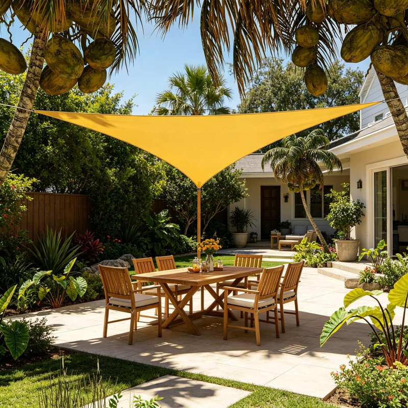 Pare-soleil triangulaire, auvent bloquant les rayons UV pour le patio, la cour, la terrasse, le jardin et la cour, Tanné