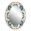 Méditerranée, carreaux en bleu rétro VI - miroir décoratif en mosaïque, miroir mural bleu, impression d'art en métal-121503329-121503330