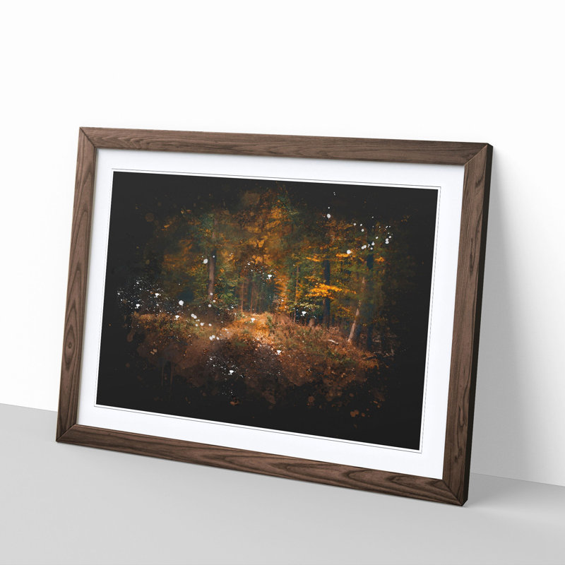 Magical Autumn Forest in Germany - Picture Frame Painting Print, 33cm H x 45cm W x 2cm D, Walnut Framed
