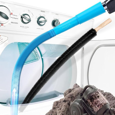 HHA 2 Pieces Dryer Vent Cleaner Kit, Dryer Lint Vacuum Attachment And Flexible Dryer Lint Brush, Dryer Vent Vacuum Hose Attachment, Blue
