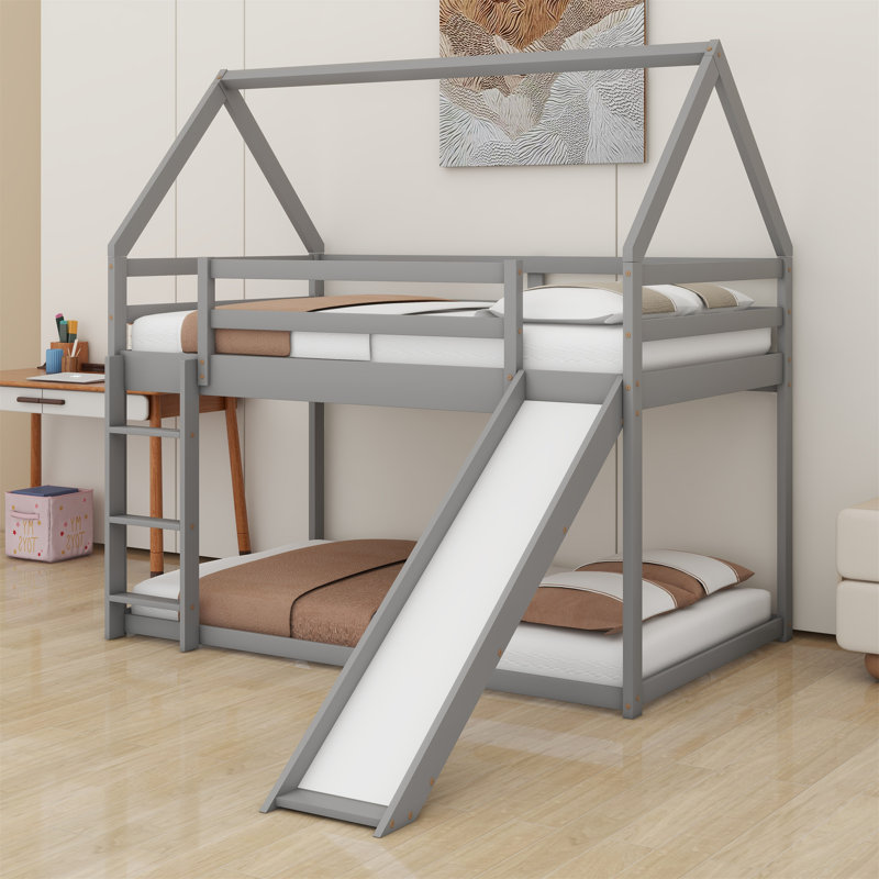 Lit superposé simple Aabid Kids, Gris