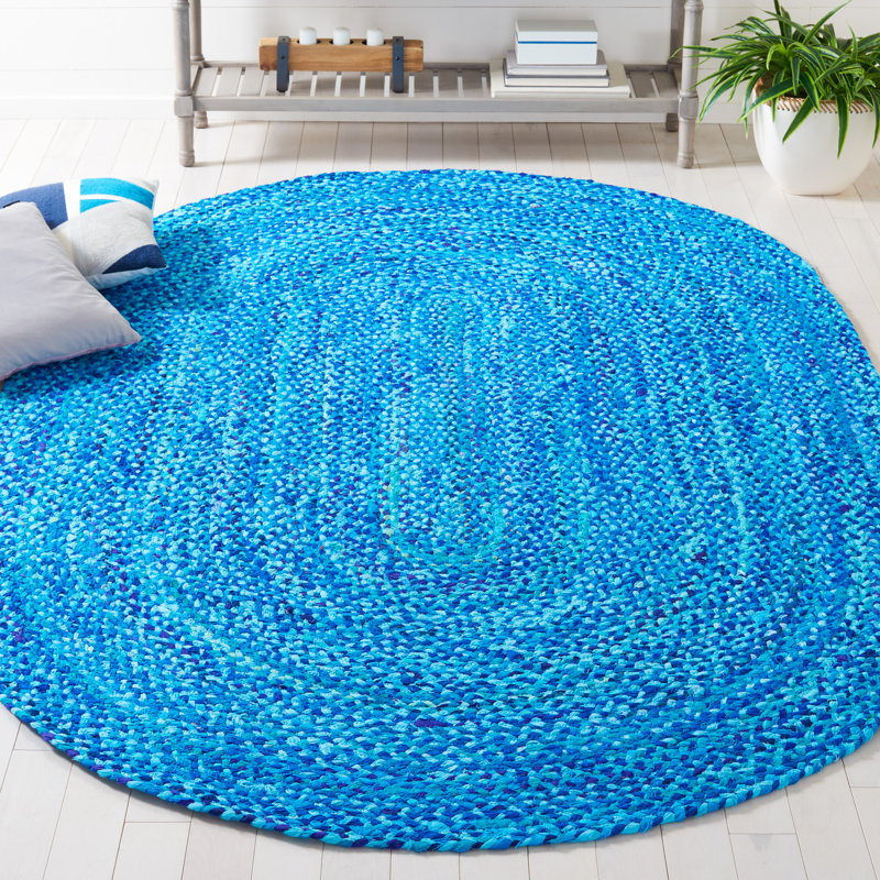 Tapis en coton tissé à la main Newberg, Ovale 5 pi x 8 pi