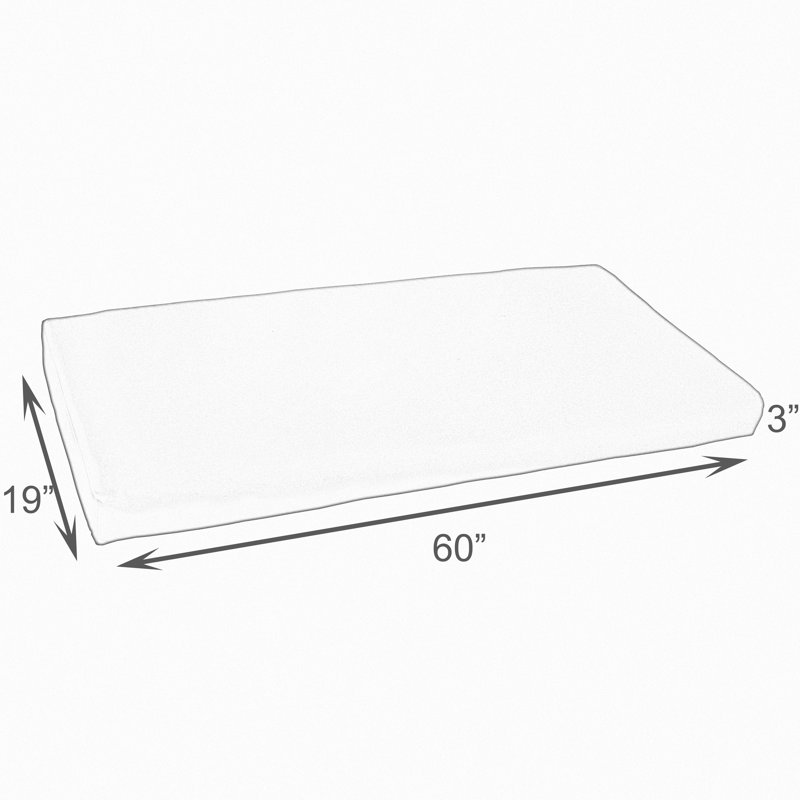 Outdoor 3'' Bench Seat Cushion, Fresco Charcoal, 60"