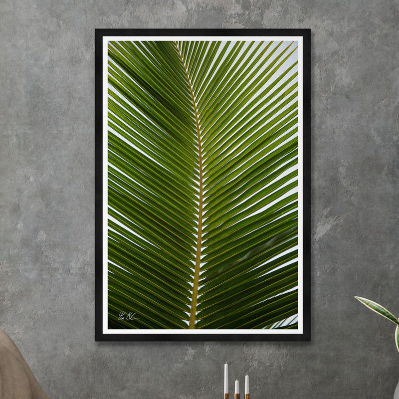 Tropical Palm, 30" H x 20" W x 1.5" D, Frameless Artisan Canvas, Does Not Apply