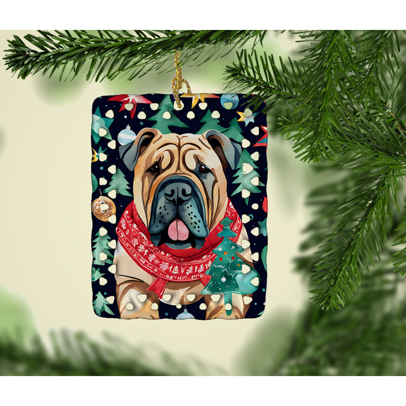 Ornement en porcelaine Shar Pei Christmas, Shar Pei 3647