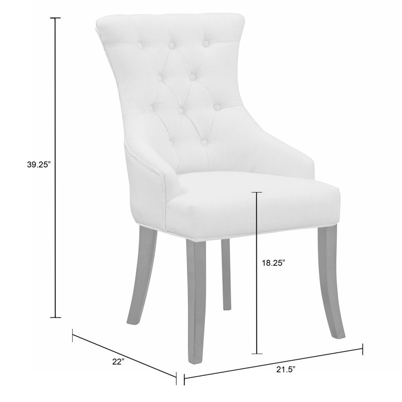 Chesterman 18.25'' H Tufted Upholstered Side Chair, Beige