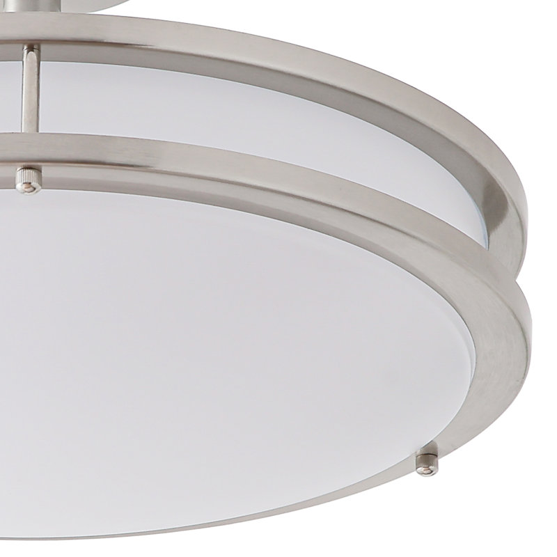 14 Inch Dimmable LED Semi Flush Mount Ceiling Light, Brushed Nickel 4000K Energy Efficient Ceiling Lamp, Modern Indoor Lighting Fixture for Bedroom Hallway Entryway, with cETL Listed