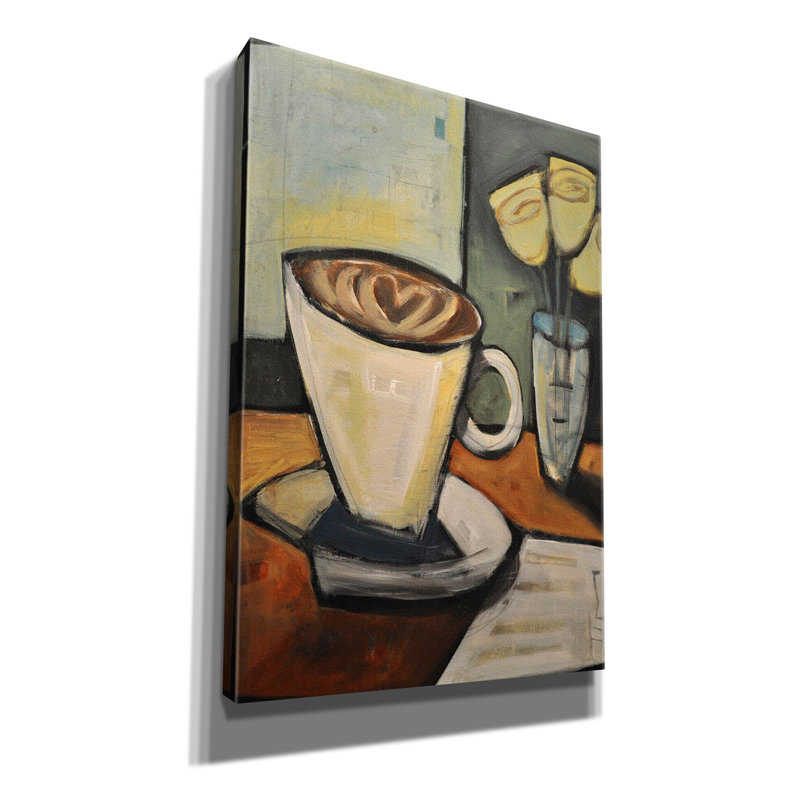 Toile rouge «Java Love» par Tim Nyberg, art mural sur toile, H 26 po x l 18 po x P 0,75 po
