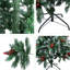 Arbre de Noël artificiel vert 7 pi avec pomme de pin et fruit rouge-318506318