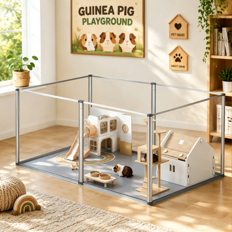 Enclos pour animaux 6 panneaux en métal