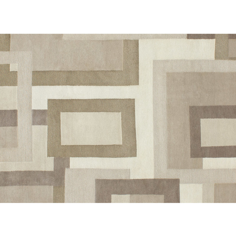 Geometric Area Rug in Cream/Brown, Rectangle 8' x 10'