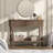 43" Entryway Table With Drawers, Fluted Console Table With Storage Shelf, Narrow Sofa Table For Living Room, Hallway, Foyer, Walnut