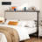 Headboard With Storage And Charging Station, Upholstered Storage Headboard Only With Bed Frame Brackets Adapter, Button Tufted Design, Easy Assembly-186466650-186466655