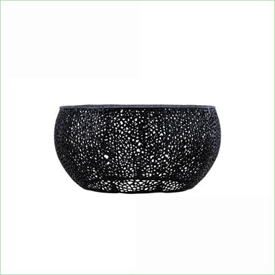Table basse ronde moderne pour le salon - cadre en aluminium noir, durable et amp; Style polyvalent