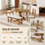 Ensemble de salle à manger extensible de style campagnard 6 pièces avec table de 60 po (rallonge de 18 po), banc de 44 po et 4 chaises à dossier échelle-1068464721-1068464724