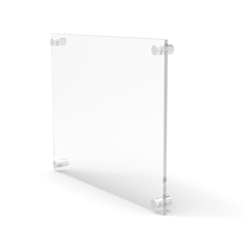 2 Sheets Acrylic Per Set Clear Sign Name Holder Plexiglass 6X6 Wallmount Poster Frame Standoff