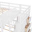 Lit superposé double au-dessus de simple et simple, lit superposé triple en bois avec tiroirs et garde-corps (blanc)-2105316963