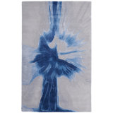 Kawai Hand Knotted Wool/Viscose Abstract Area Rug in Blue