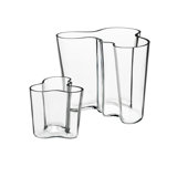 Aalto 2 Piece Clear Glass Table Vase Set