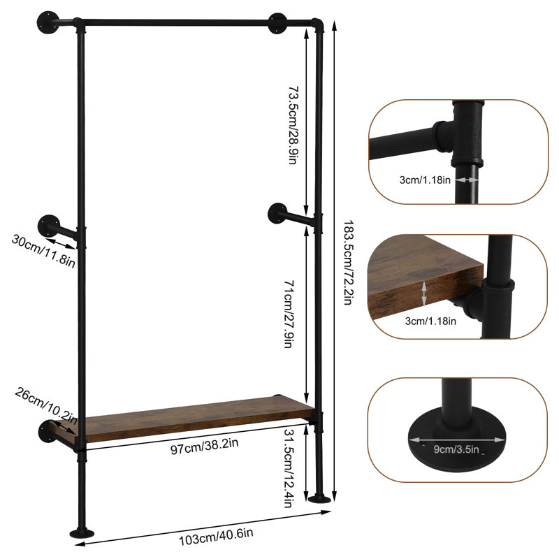 Landrienne 103cm Clothing Rack