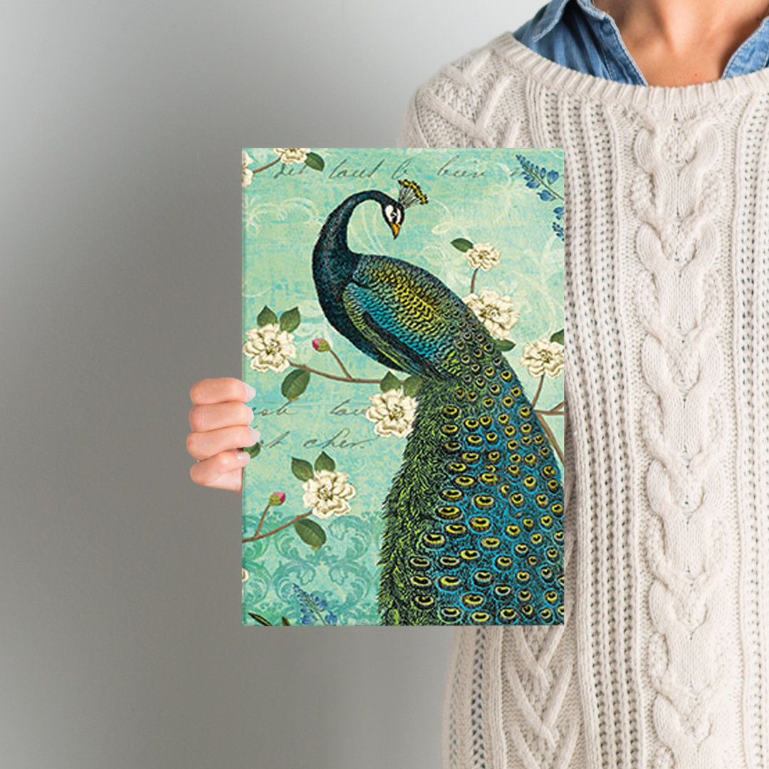 Peacock Arbor IV Graphic Art on Wrapped Canvas Bungalow Rose 
