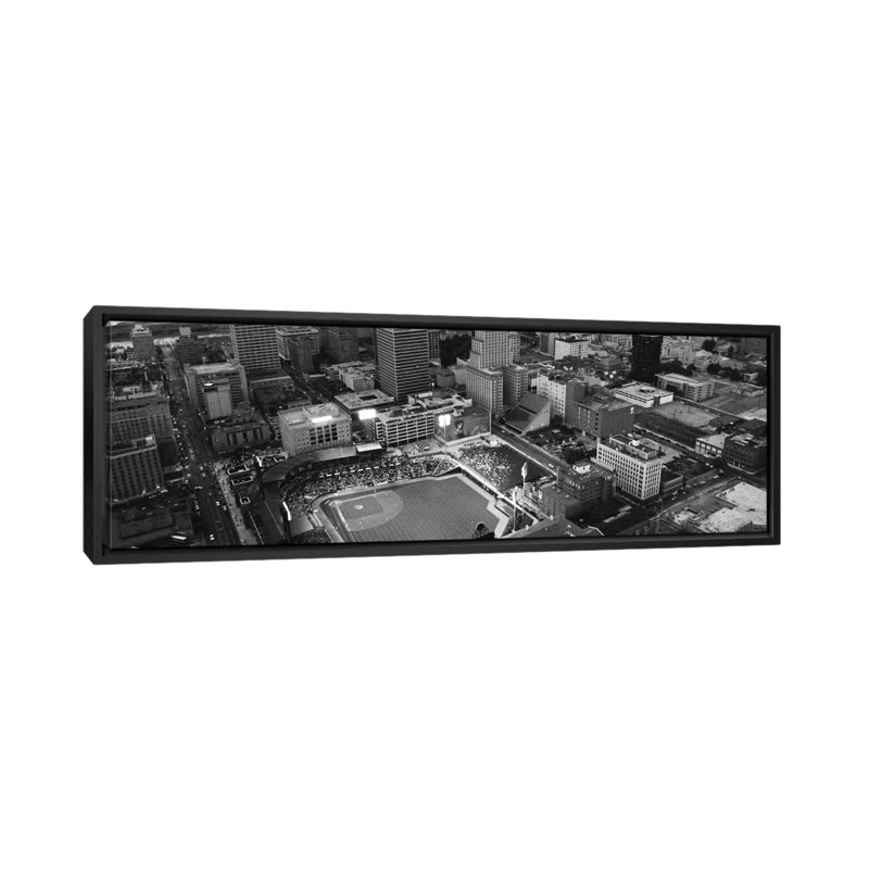 « memphis horizon cityscape », reproduction de photo sur toile, H 12 po x l 36 po x P 1,5 po, Toile avec cadre noir