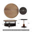 Round Wooden Coffee Table Set, Large Rolling Coffee Table with Storage Drawer and Open Shelf, Modern Living Room Coffee Table with Matching Side Table