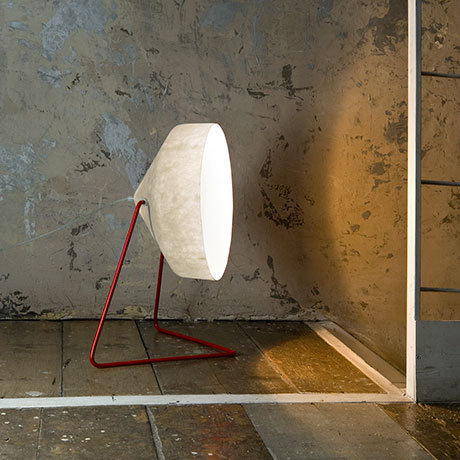 41cm Novelty Floor Lamp with Outlet, White/Red