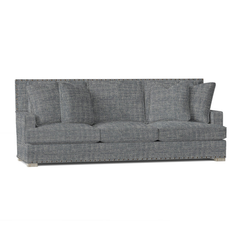 Cantor Upholstered 94.5'' Sofa, Dark Grey Chenille 5533-011, Antique White