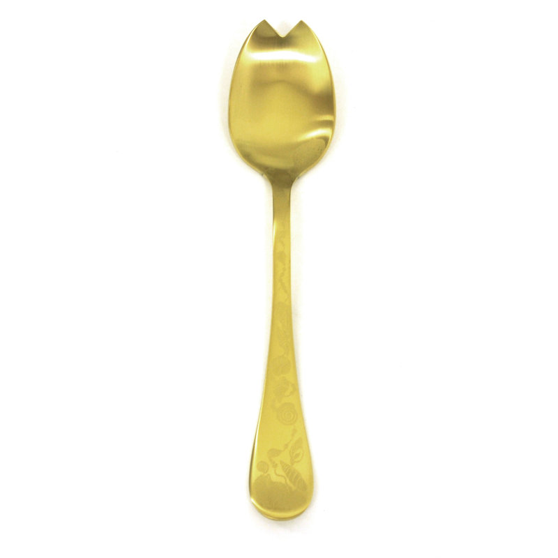 Venere Stainless Steel Salad Servers, Ice Gold