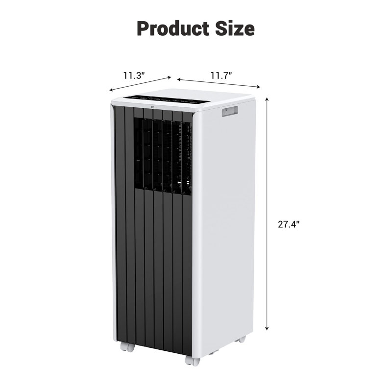 8000 BTU Portable Air Conditioner with Window Kit & Remote for Bedroom and Living Room