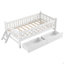 Lit plateforme avec garde-corps et 2 tiroirs Wood Watsons-385086930