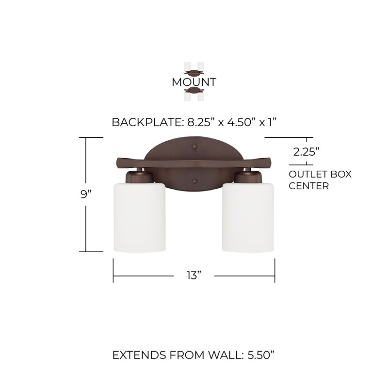 Dixon Dimmable Vanity Light, Bronze, 2