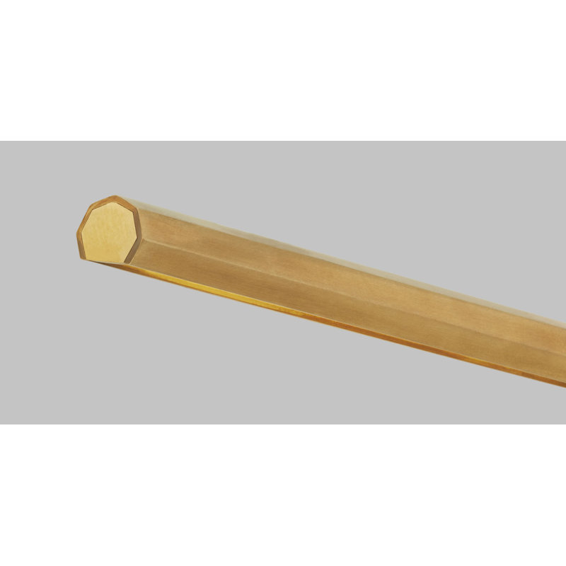 Plural Faceted Picture Light, Hand Rubbed Antique Brass, 0.7" H x 30" W x 8.9" D, 20.8