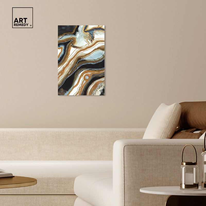 Black and Gold I, Wrapped Canvas, 24" H x 16" W