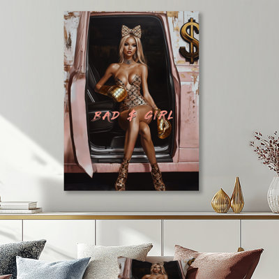 «Bad Girls Rules», femme blonde - décoration murale mode femme