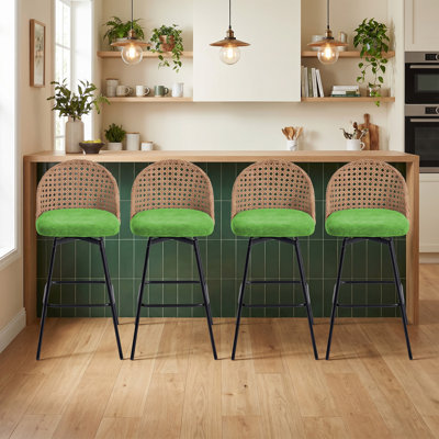 Swivel Yes Chenille Bar Stool