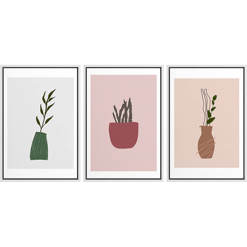 3 pièces, cadre flottant, impression sur toile, H 24 po x l 48 po x P 1,5 po