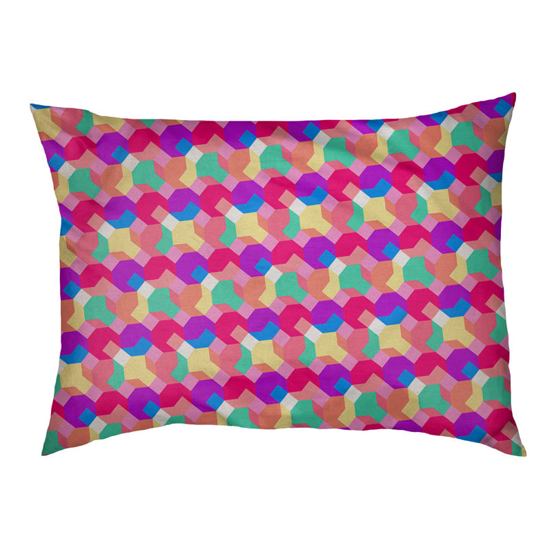 Coussin de créateur de lit à chat octogons Campion, l 42,5 po x L 32,5 po, Rose