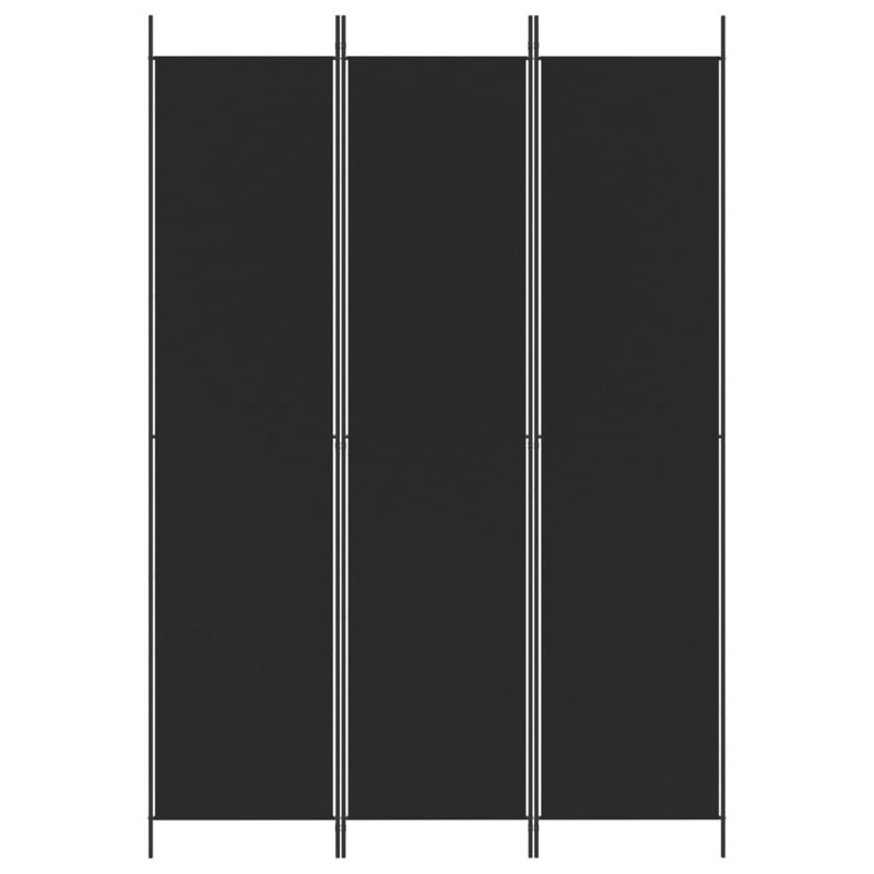 Kasimir Folding Room Divider, Black, 3, 220cm H x 150cm W