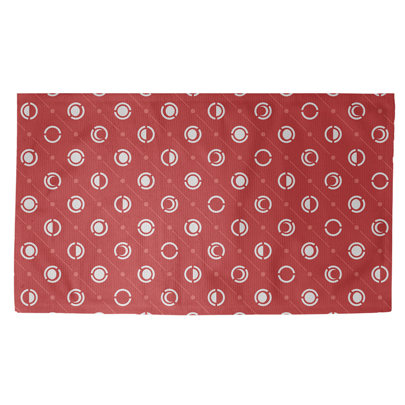 Rouge Tapis décoratif phases de lune, Rectangle 3 pi x 5 pi