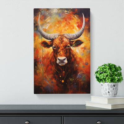 Taurus Zodiac Action Painting - Print