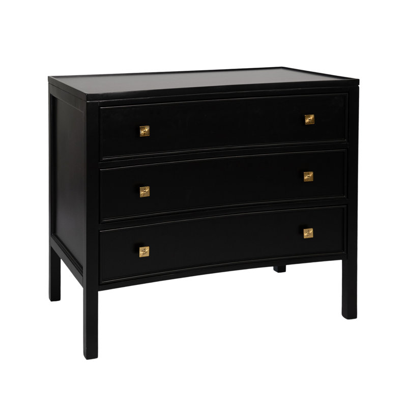 Commode d'appoint 3 tiroirs Grayson, Noir tricorne